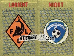Sticker Ecusson Lorient - Niort - FOOT 1989-1990 - Panini