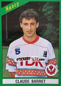 Cromo Claude Barret - FOOT 1990-1991 - Panini