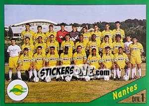 Figurina Equipe de Nantes - FOOT 1990-1991 - Panini