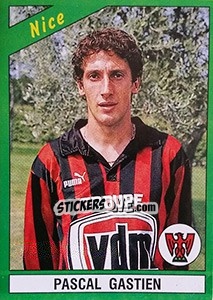 Sticker Pascal Gastien - FOOT 1990-1991 n. 169 - Panini