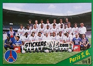 Cromo Equipe de Paris S.G. - FOOT 1990-1991 - Panini