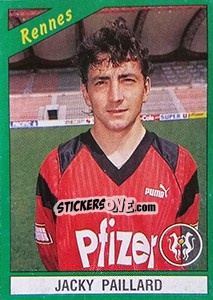 Sticker Jacky Paillard - FOOT 1990-1991 - Panini