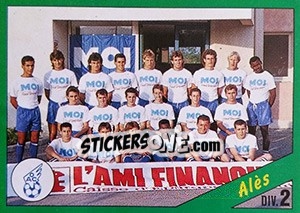 Figurina Equipe de Alès - D2 groupe A - FOOT 1990-1991 - Panini