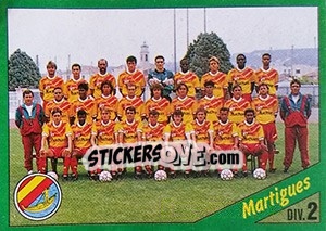 Figurina Equipe de Martigues - D2 groupe A - FOOT 1990-1991 - Panini