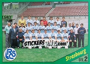 Cromo Equipe de Strasbourg - D2 groupe A - FOOT 1990-1991 - Panini