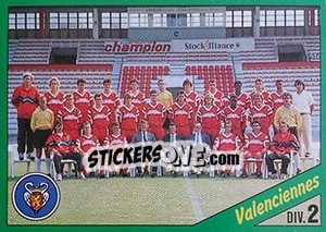 Cromo Equipe de Valenciennes - D2 groupe A - FOOT 1990-1991 - Panini