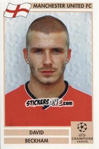 Sticker David Beckham - Champions League 2000-2001. Finale - Panini