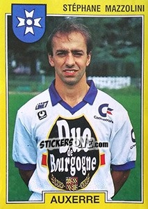 Figurina Stéphane Mazzolini - FOOT 1991-1992 - Panini