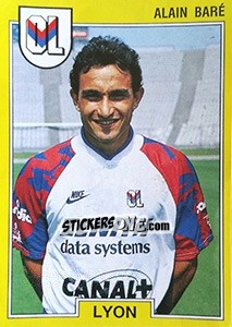 Figurina Alain Baré - FOOT 1991-1992 - Panini