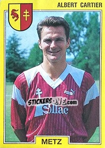 Sticker Albert Cartier - FOOT 1991-1992 - Panini