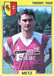 Cromo Thierry Pauk - FOOT 1991-1992 n. 123 - Panini