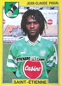 Sticker Jean-Claude Pagal - FOOT 1991-1992 n. 243 - Panini