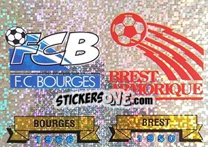 Sticker Ecusson Bourges - Brest - FOOT 1991-1992 - Panini