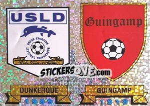 Sticker Ecusson Dunkerque - Guingamp - FOOT 1991-1992 - Panini