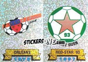 Sticker Ecusson Orléans - Red Star - FOOT 1991-1992 - Panini