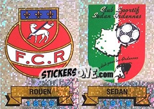Sticker Ecusson Rouen - Sedan - FOOT 1991-1992 - Panini