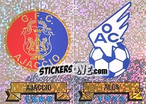 Sticker Ecusson Ajaccio - Alès - FOOT 1991-1992 - Panini