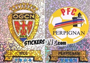 Sticker Ecusson Nice - Perpignan - FOOT 1991-1992 - Panini
