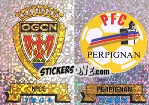 Sticker Ecusson Nice - Perpignan - FOOT 1991-1992 n. 302 - Panini