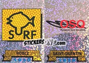 Sticker Ecusson Rodez - Saint Quentin - FOOT 1991-1992 - Panini
