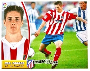Sticker Fernando Torres - Liga Spagnola 2003-2004 n. 75 - Colecciones ESTE