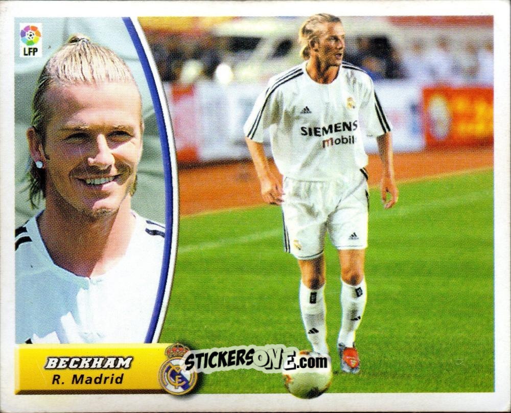 Sticker Beckham (Doble Imagen) - Liga Spagnola 2003-2004 n. 221 - Colecciones ESTE