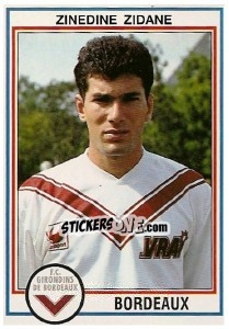 Sticker Zinedine Zidane - FOOT 1992-1993 n. 24 - Panini