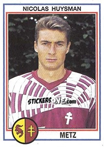 Sticker Nicolas Huysman - FOOT 1992-1993 - Panini