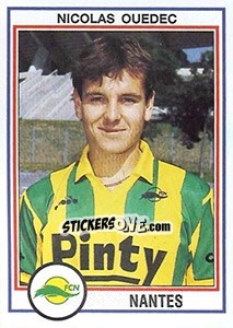 Sticker Nicolas Ouedec - FOOT 1992-1993 - Panini