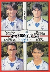 Cromo Sébastien Soulas / Manuel Nogueira / Eric Delétang / Faouzi Alidra - FOOT 1994-1995 n. 316 - Panini