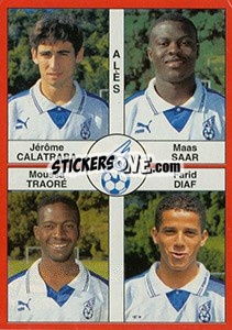 Cromo Jérôme Calatraba / Maas Saar / Moussa Traoré / Farid Diaf - FOOT 1994-1995 - Panini