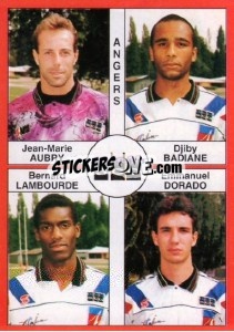 Sticker Jean-Marie Aubry / Djiby Badiane / Bernard Lambourde / Emmanuel Dorado - FOOT 1994-1995 n. 321 - Panini