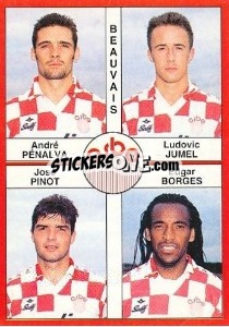 Cromo André Pénalva / Ludovic Jumel / José Pinot / Edgar Borges - FOOT 1994-1995 - Panini