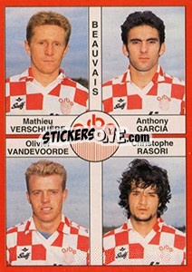 Cromo Mathieu Verschuère / Anthony Garcia / Olivier Vandevoorde / Christophe Rasori - FOOT 1994-1995 - Panini