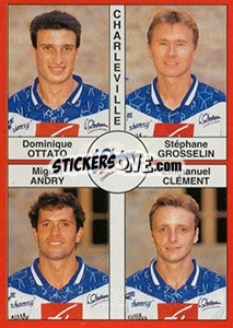 Cromo Dominique Ottato / Stéphane Grosselin / Miguel Andry / Emmanuel Clément - FOOT 1994-1995 - Panini