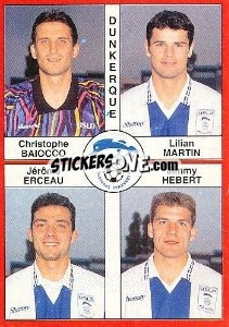 Cromo Christophe Baiocco / Lilian Martin / Jérôme Erceau / Jimmy Hebert - FOOT 1994-1995 - Panini