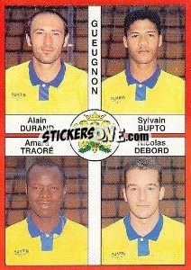 Sticker Alain Durand / Sylvain Bupto / Amara Traoré / Nicolas Debord - FOOT 1994-1995 n. 348 - Panini