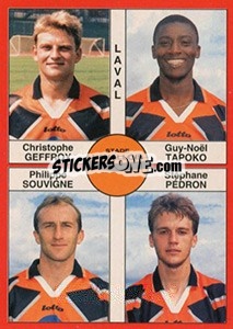 Sticker Christophe Geffroy / Guy-Noël Tapoko / Philippe Souvigne / Stéphane Pedron - FOOT 1994-1995 - Panini