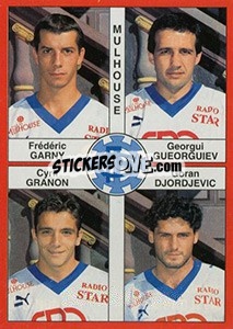 Sticker Frédéric Garny / Georgui Gueorguiev / Cyril Granon / Goran Djordjevic - FOOT 1994-1995 n. 361 - Panini
