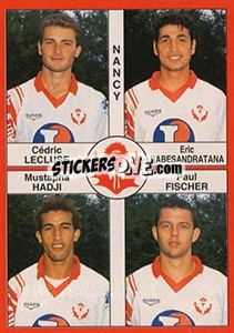 Cromo Cédric Lecluse / Eric Rabesandratana / Mustapha Hadji / Paul Fischer - FOOT 1994-1995 - Panini