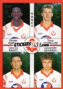 Cromo Olivier Rambo / Tony Vairelles / Laurent Sachy / Alexander Zavarov - FOOT 1994-1995 - Panini