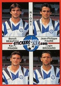 Cromo Benoît Beaumet / Jean-Philippe Faure / Karim Fradin / Régis Brouard - FOOT 1994-1995 - Panini