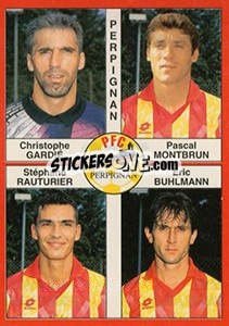 Cromo Christophe Gardié / Pascal Montbrun / Stéphane Rauturier / Eric Buhlmann - FOOT 1994-1995 - Panini