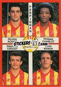 Cromo Nicolas Rodor / Philippe Chanlot / Stéphane Crucet / Salim Khada - FOOT 1994-1995 - Panini