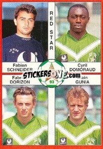 Sticker Fabien Schneider / Cyril Domoraud / Fabrice Dorizon / Alain Gunia - FOOT 1994-1995 n. 380 - Panini