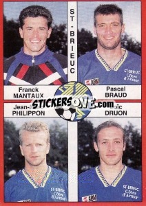 Cromo Franck Mantaux / Pascal Braud / Jean-Marc Philippon / Loïc Druon - FOOT 1994-1995 - Panini