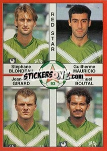 Sticker Stéphane Blondeau / Guilherme Mauricio / Jean-Luc Girard / Samuel Boutal - FOOT 1994-1995 - Panini