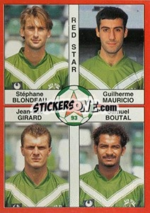 Sticker Stéphane Blondeau / Guilherme Mauricio / Jean-Luc Girard / Samuel Boutal - FOOT 1994-1995 n. 382 - Panini