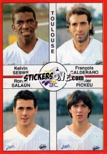 Sticker Kelvin Sebwe / François Calderaro / Ronan Salaün / Olivier Pickeu - FOOT 1994-1995 n. 396 - Panini