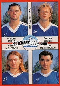 Cromo Walquir Mota / Patrick Weiss / Cédric Moutard / Arthur Demirdjian - FOOT 1994-1995 - Panini